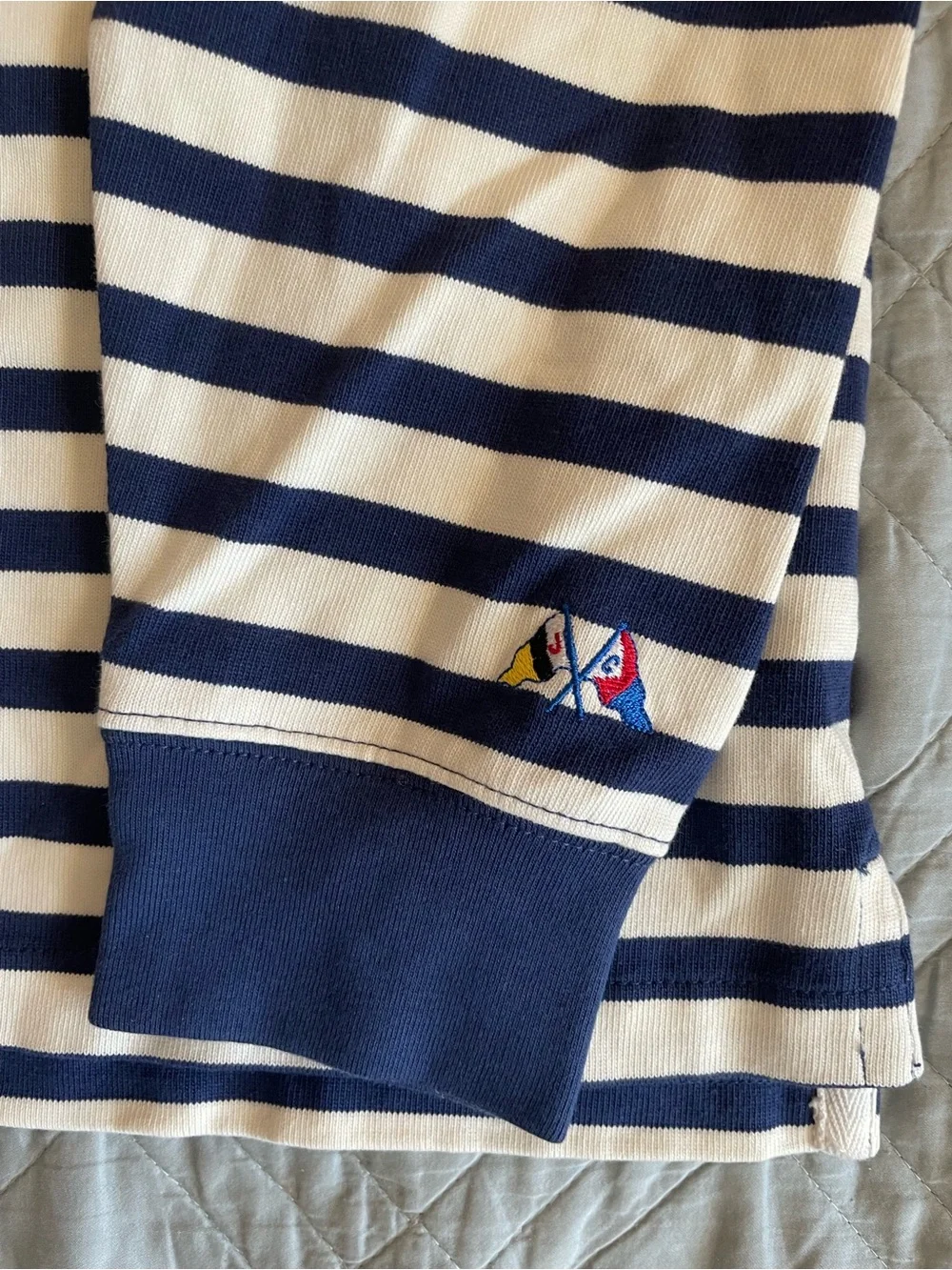 J. CREW Rugby shirt in stripe Blue (Multi) Size M NWD $118 СТ748